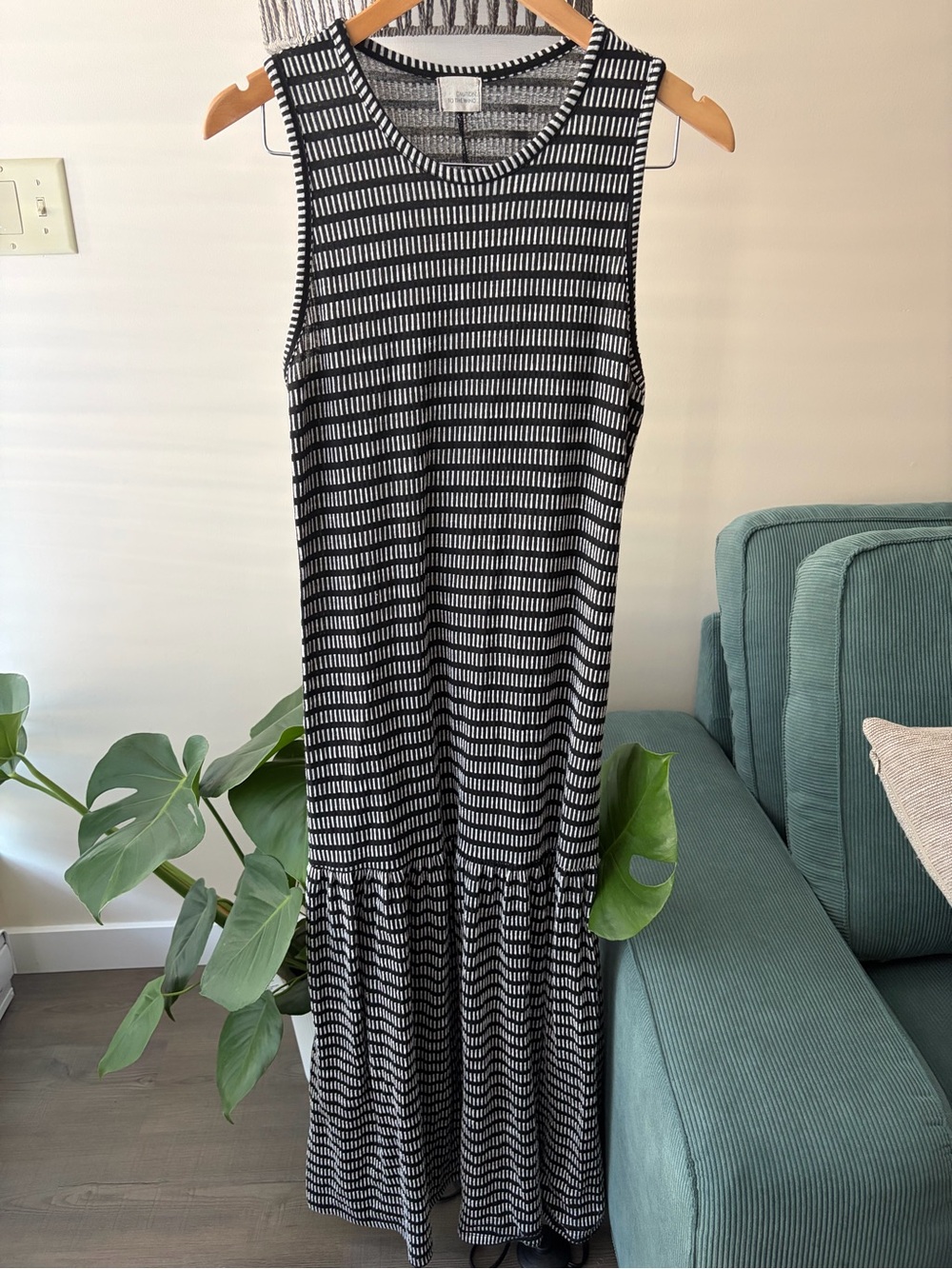 Caution To The Wind Black & White Striped Sleeveless Maxi Dress